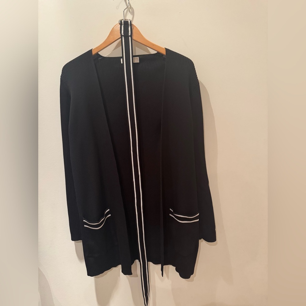 Michael Kors navy sweater with belt. Size L.